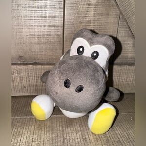 Super Mario Nintendo Little Buddy 2018 Gray Black Yoshi Plush Stuffed Animal 7"